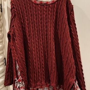 Suzanne Betro Red Plaid Top